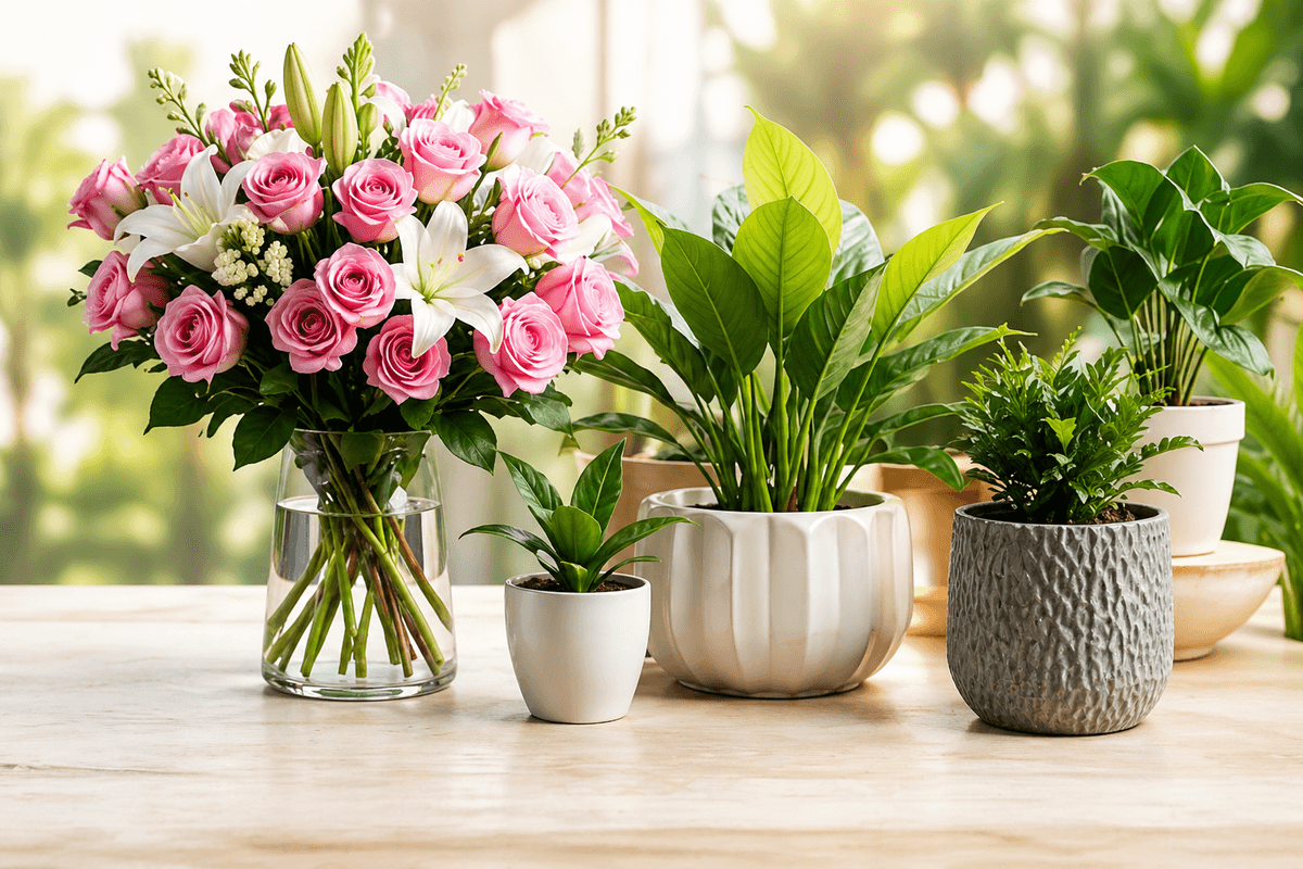 Beautiful flowers and plants background